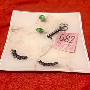 Kate Spade Glass Jewelry Tray with Key and Earrings